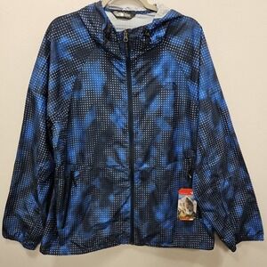The North Face‎ Flyweight Hoodie Mens XL Blue Dot Windbreaker Full Zip Jacket